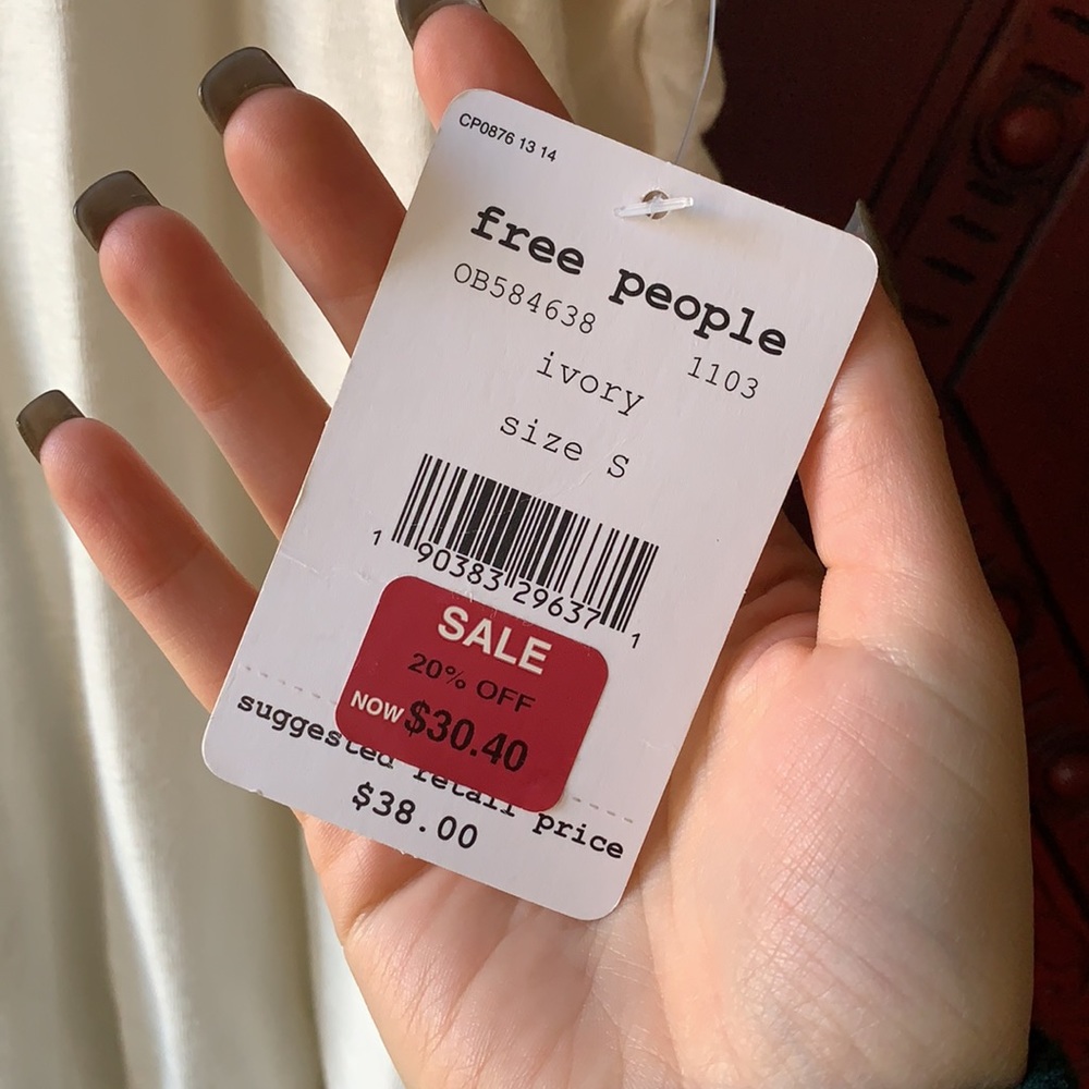 Free People- NWT cream tank top! - Picture 4 of 4